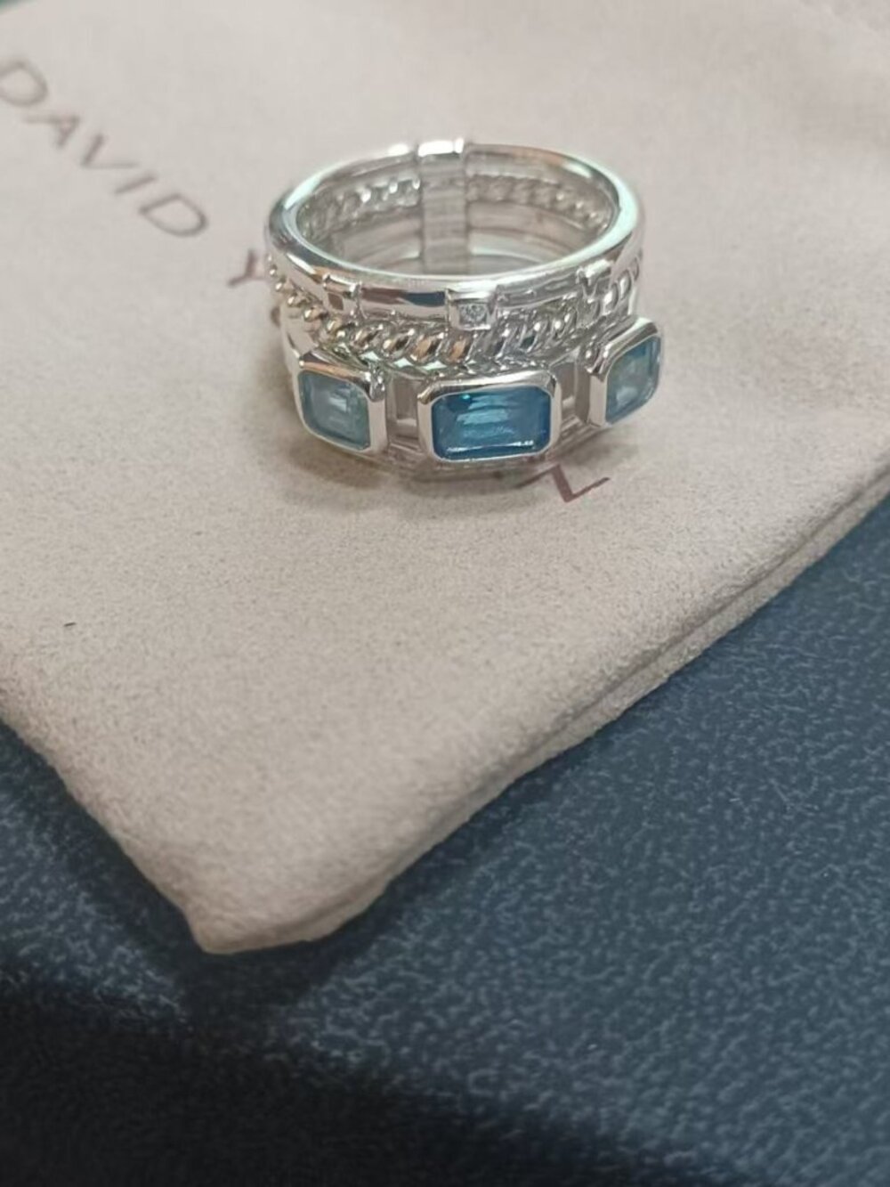 David Yurman 15mm Five-Ring Interlocking Ring.